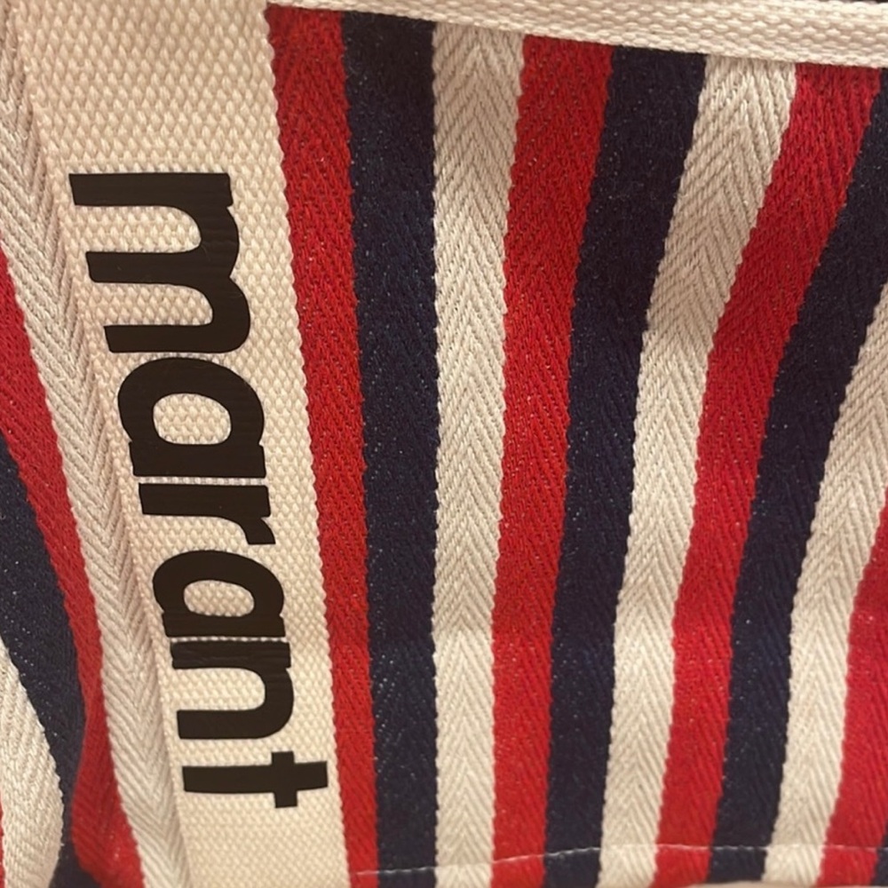 Isabel Marant Red and Blue Striped Tote - Picture 8 of 10
